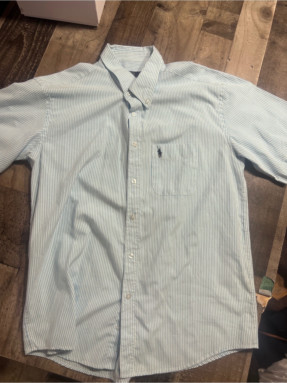 Polo by Ralph Lauren Light Blue & White Striped Button-Down Shirt